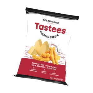 Gustare pe baza de orez cu branza cheddar (fara zahar, fara gluten) 65g - Tastees