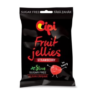 Jeleuri cu aroma de Capsuni si Stevia (fara zahar) 75g - Cipi