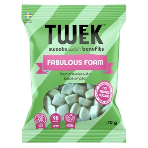Jeleuri spumoase dulci-acrisoare cu aroma de para cu Stevia, FABULOUS FOAM 70g (fara zahar, fara gluten) - TWEEK - Img 1