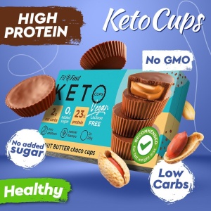 KetoCups cu unt de arahide (fara zahar, fara gluten, vegan, keto) 40g - FitFast - Img 6