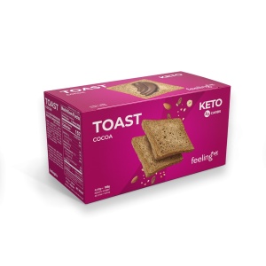 Toast proteic cu cacao (proteic, low carb, fara zahar, fara lactoza, keto) 160g - FeelingOK