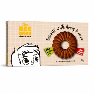 Biscuiti cu miere si cacao (fara zahar, fara ulei de palmier) 115g - The Bee Bros