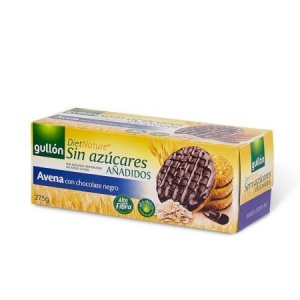 Biscuiti cu ovaz glazurati cu ciocolata neagra (fara zahar, vegetarian) 275g - Gullon