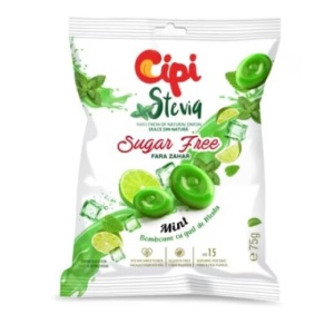Bomboane cu Menta si Stevia (fara zahar) 75g - Cipi - Img 1