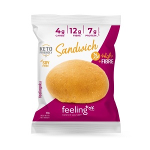 Chifla cu FIBRE(Low-Carb, proteica, keto, fara zahar) 40g - FeelingOK