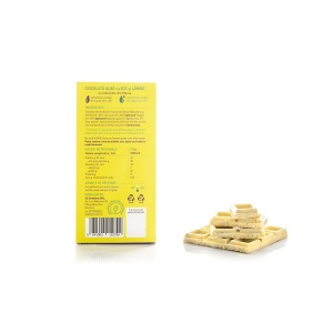 Ciocolata alba cu soc si lamaie cu Stevia (fara zahar) 100g - Sweeteria herbs - Img 2
