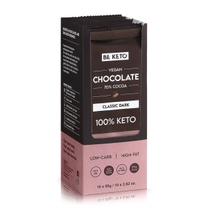 Ciocolata keto NEAGRA 70% cu ulei MCT (fara zahar, lowcarb, vegan) 80g - BE KETO - Img 5