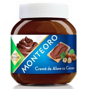 Crema de alune cu cacao (fara zahar) 350g - Monteoro