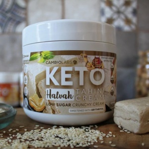 Crema keto crocanta HALVA si tahini cu Eritritol (fara zahar, fara gluten) 500g - CambioLabs - Img 6