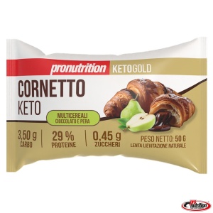 Croissant KETO multicereale cu CIOCOLATA si PERE(fara zahar, proteic, lowcarb) 50g - Pro Nutrition