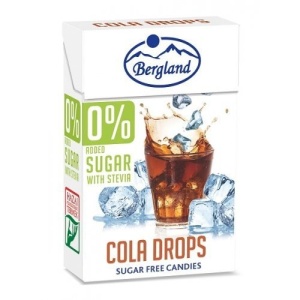 Dropsuri cu gust de Cola, fara zahar, cu Stevia 40g - Bergland