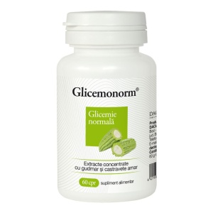 GLICEMONORM comprimate cu extract de castravete amar 60Cprr DACIA PLANT - Img 1
