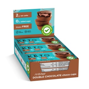 KetoCups Dublu Ciocolata (fara zahar, fara gluten, keto) 40g - FitFast - Img 2