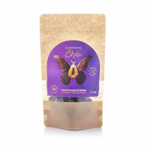 Papaya invelit in ciocolata amaruie cu Colagen (fara zahar, vegan ) 200g - Sweeteria Chic - Img 1
