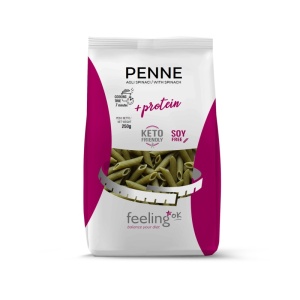 Paste PENNE Proteice cu spanac (low carb, keto) 250g - FeelingOK