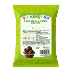 Praf de inghetata cu CIOCOLATA cu Stevia (fara zahar, low-carb) 125g - NoCarb