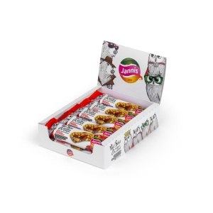 % PROMO % Baton cu CAPSUNI si ZMEURA (fara zahar, fara indulcitor, fara lactoza, vegan) 28g - Jannis - Img 4