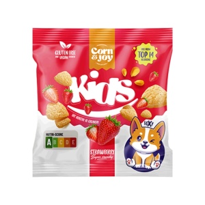 Pufuleti cu aroma de Capsuni (fara zahar, fara gluten, vegan) 40g - Corn&Joy