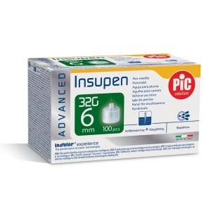 Ace pen insulina sterile INSUPEN ADVANCED 100 buc/cutie 32G x 6 mm - PIC SOLUTION