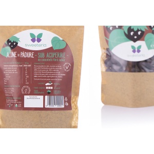 Alune de padure invelite in ciocolata cu neagra cu Stevia (fara zahar) 250g - Sweeteria - Img 3