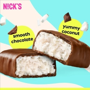 Baton cu COCOS invelit in ciocolata cu lapte, cu Stevia (fara zahar) 40g - Nick's - Img 3