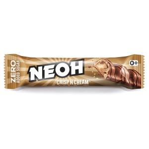Baton de napolitana glazurat, cu crema de lapte si alune de padure CRISP N CREAM (fara zahar) 22g - NEOH