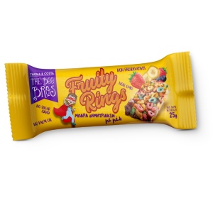 Baton din Cereale crocante inelușe fructate cu miere şi Stevia (fara zahar) 25gr - The Bee Bros