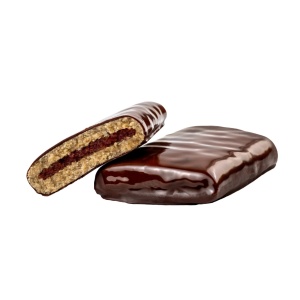 Baton ECO de Ovaz si Ciocolata, cu umplutura de Capsuni (fara zahar, fara gluten, vegan) 82g - Leya's Oaties - Img 2