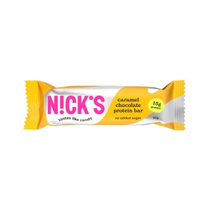 Baton Proteic Caramel Chocolate cu Stevia (fara zahar) 50g - Nick's - Img 1