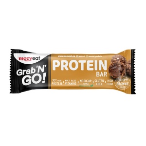 Baton proteic Crispy Brownie Grab N go (cu STEVIA, fara zahar,fara gluten) 40g - Mooveat