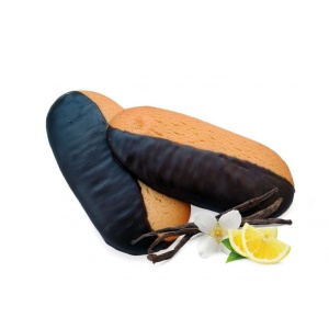 Biscuit Savoiardo cu VANILIE si LAMAIE semiglazurat cu CIOCOLATA (Low-Carb, proteic, fara zahar) 43 gr - FeelingOK - Img 2