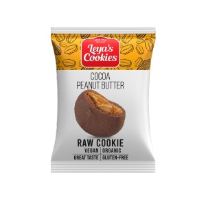 Biscuite ECO cu Cacao si Unt de Arahide (fara zahar, fara gluten, vegan) 25g - Leya's Cookies