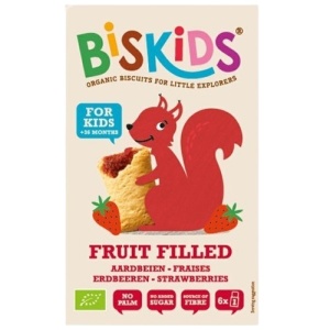 Biscuiti cu umplutura de capsuni ECO (fara zahar) 120g - Biskids