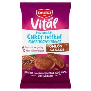 Biscuiti sfaramiciosi cu CACAO (fara zahar, bogati in fibre) 180g - Detki