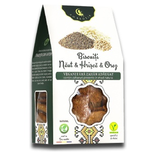 Biscuiti vegani cu naut, hrisca si orez (fara zahar) 130g - Hiper Ambrozia