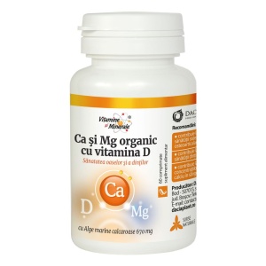 CALCIU & MAGNEZIU ORGANIC CU VITAMINA D 60cpr DACIA PLANT