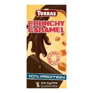 %Ciocolata neagra proteica Crunchy caramel (fara zahar, gluten) 100g - Torras
