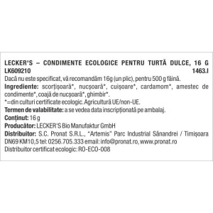 Condimente BIO pentru turta dulce Ceylon 16g - Lecker's - Img 2
