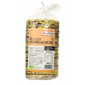 ECO Rondele (Galete) de orez negru cu turmeric, fara gluten, Fior di Loto 100g - Img 2