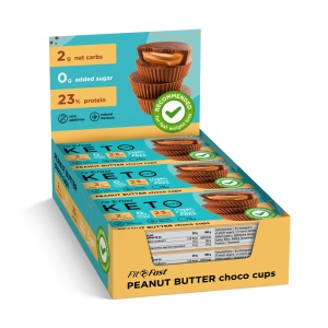 KetoCups cu unt de arahide (fara zah, fara gluten, vegan, keto) 40g - FitFast - Img 2