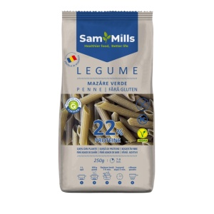 Penne proteice din mazare verde (fara gluten) 250g - SamMills