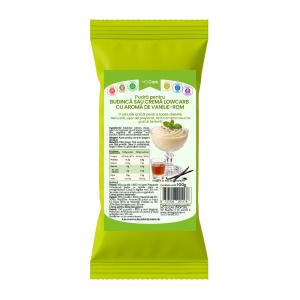 Pudra pentru budinca sau crema cu aroma de VANILIE si ROM (lowcarb, fara zahar, fara gluten, KETO) 100g - NoCarb