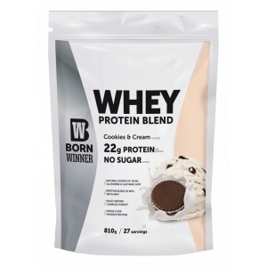 Pudra Proteica din zer cu aroma de Cookies & Cream (fara zahar) 810g - Born Winner