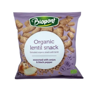 Pufuleti din linte ECO cu Piper Negru si Ceapa (fara zahar, fara gluten, vegan) 60g - Biopont