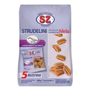 Strudelini cu mere (fara zahar, lactoza, oua, ulei de palmier) (5X40g) 200g - Senza Zucchero