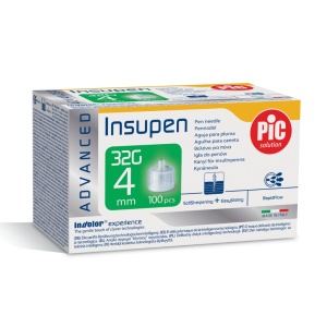 Ace pen insulina sterile INSUPEN ADVANCED 100 buc/cutie 32G x 4 mm - PIC SOLUTION
