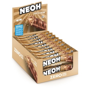 Baton de napolitana glazurat, cu crema de lapte si alune de padure CRISP N CREAM (fara zahar) 22g - NEOH - Img 2