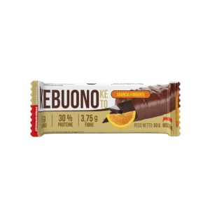 Biscuit KETO cu glazura de Ciocolata Neagra si aroma de Portocala Kebuono (fara zahar, proteic, lowcarb) 50g - Pro Nutrition