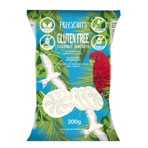 Biscuiti cu aroma de COCOS (fara zahar, fara gluten, fara lactoza) 200g - FREESCUITS