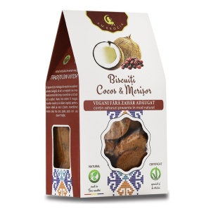 Biscuiti vegani cu merisor si cocos (fara zahar) 130g - Hiper Ambrozia
